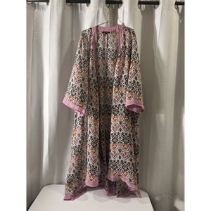 Torrid Floral Print Kimono Duster Open Front Lightweight Bohemian Chic Size 3